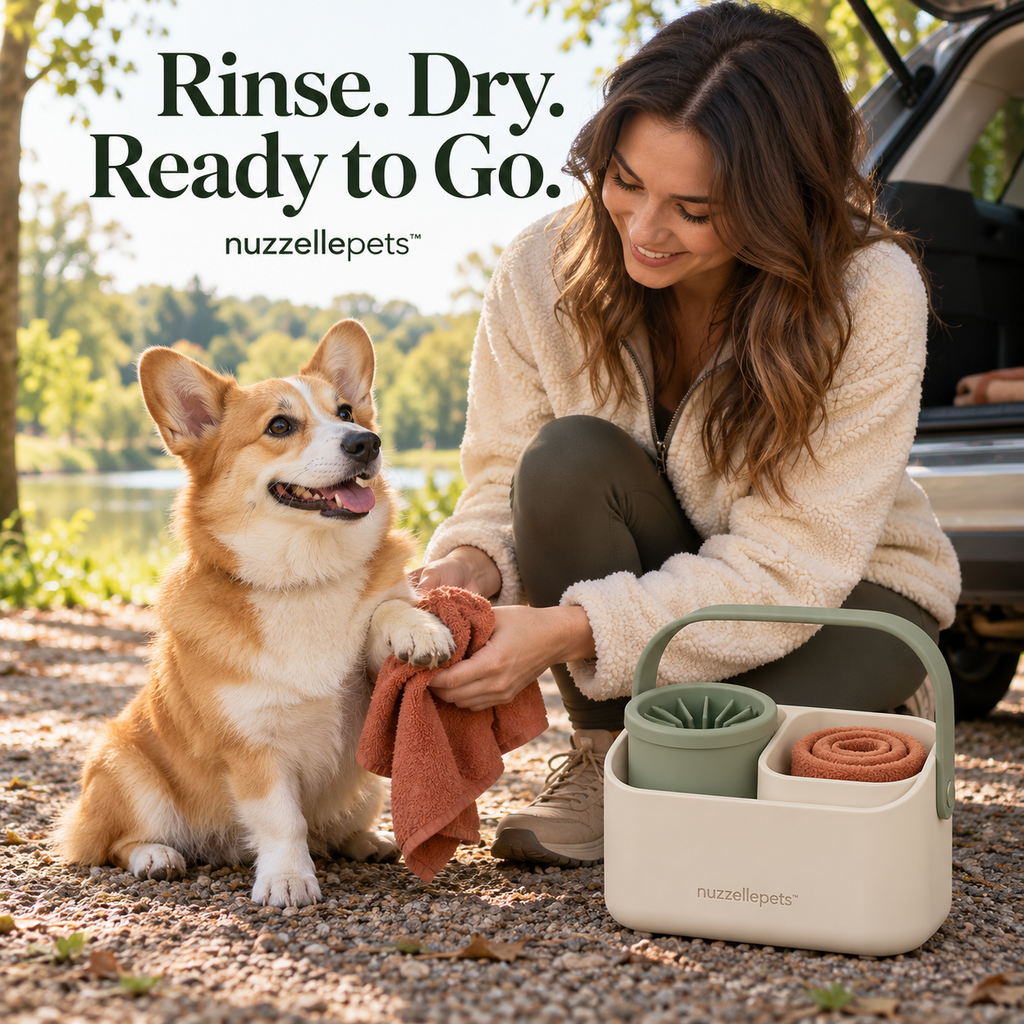 Nuzzellepets™ PawPort Portable Dog Paw Cleaner & Carry Caddy