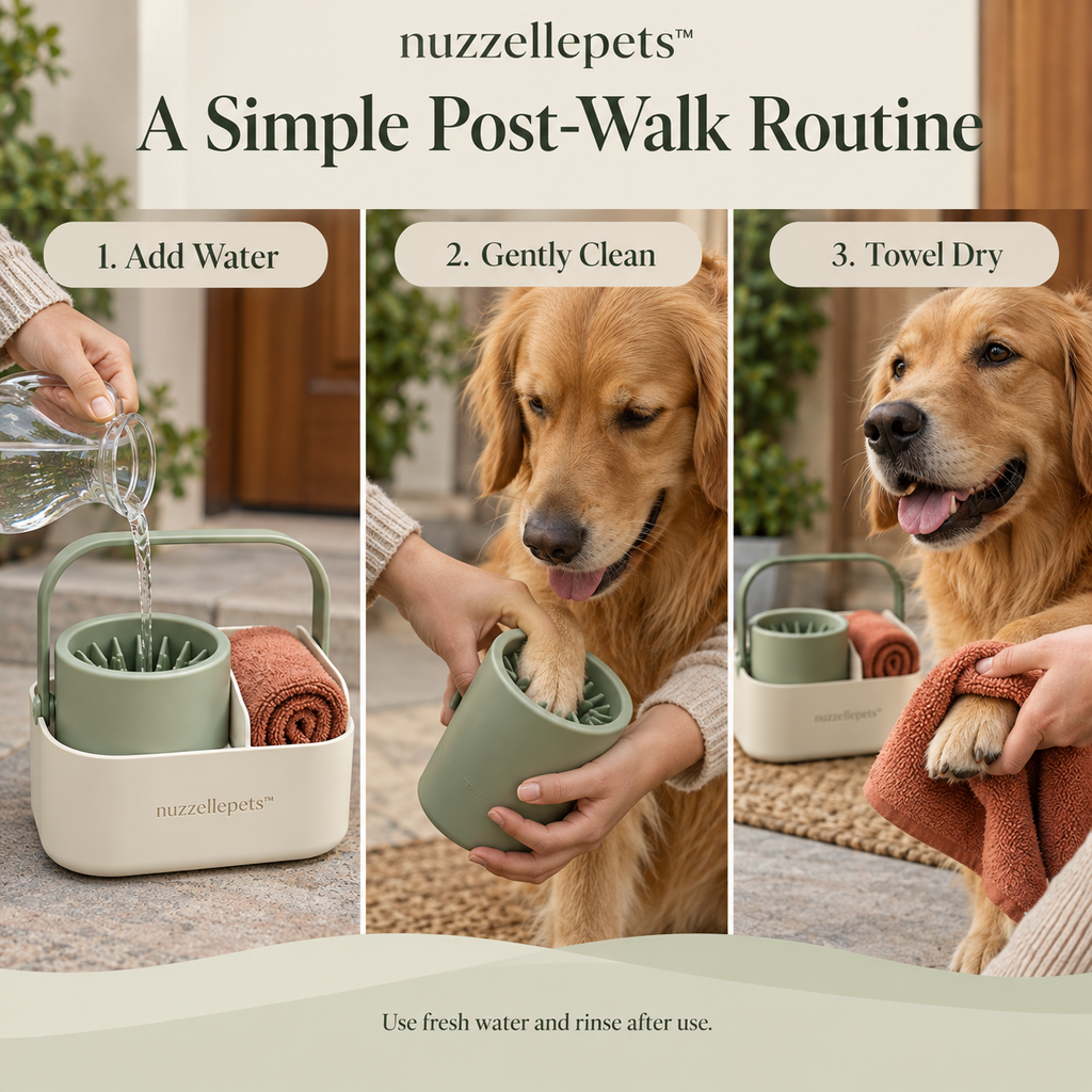Nuzzellepets™ PawPort Portable Dog Paw Cleaner & Carry Caddy