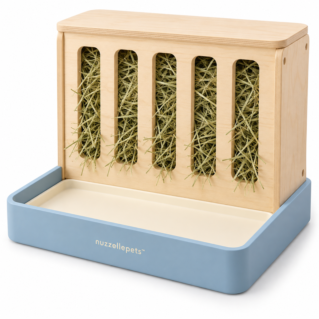 Nuzzellepets™ HayHarbor Rabbit Hay Feeder with Catch Tray