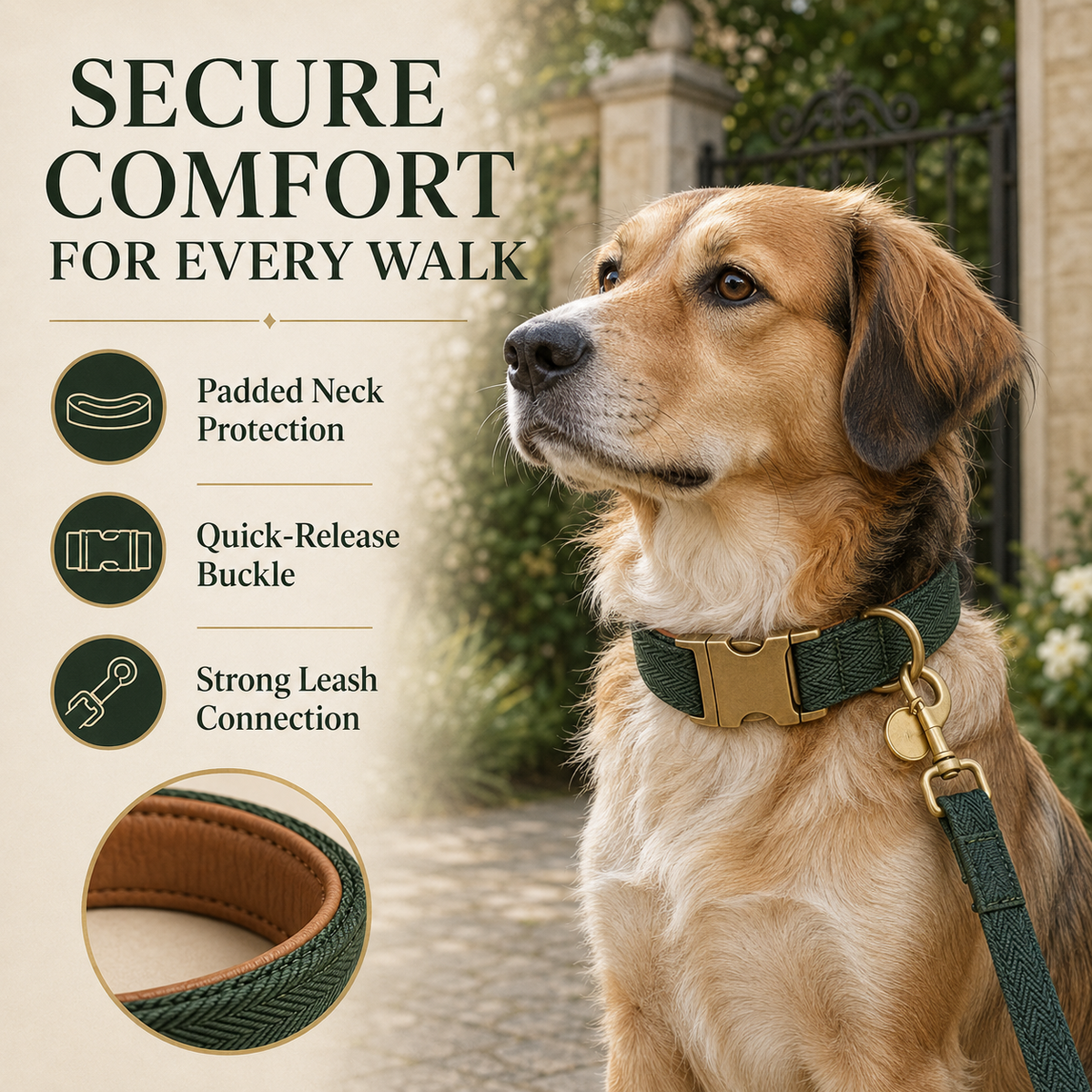 Nuzzellepets™ Verdant Heritage Comfort Collar