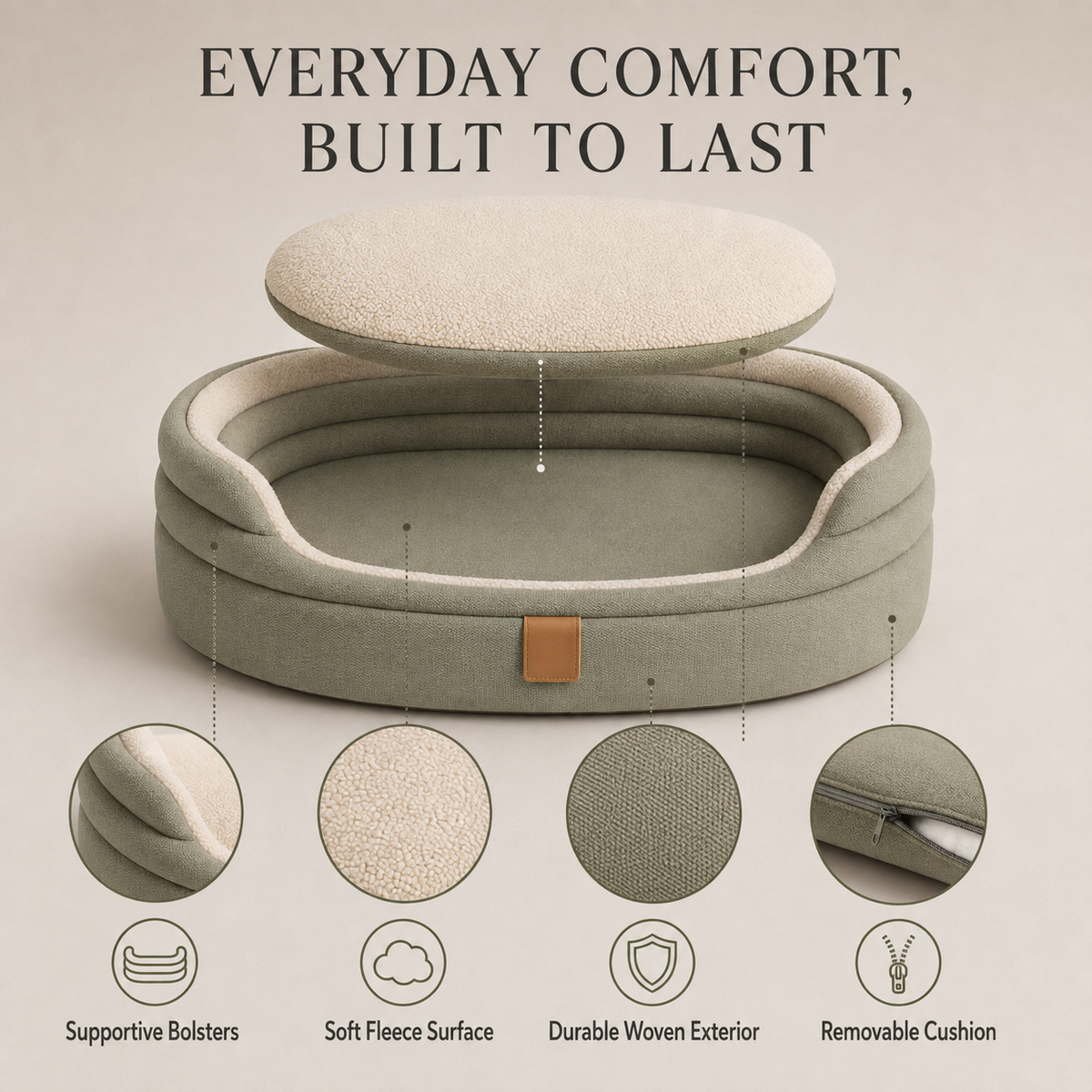 Nuzzellepets™ MeadowCloud Orthopedic Dog Bed