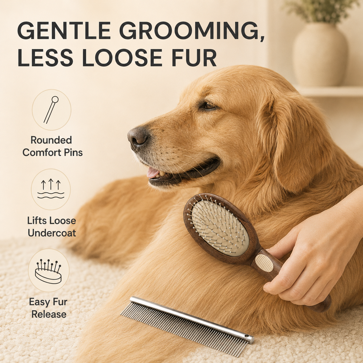 Nuzzellepets™ WoodGlide Release Grooming Set