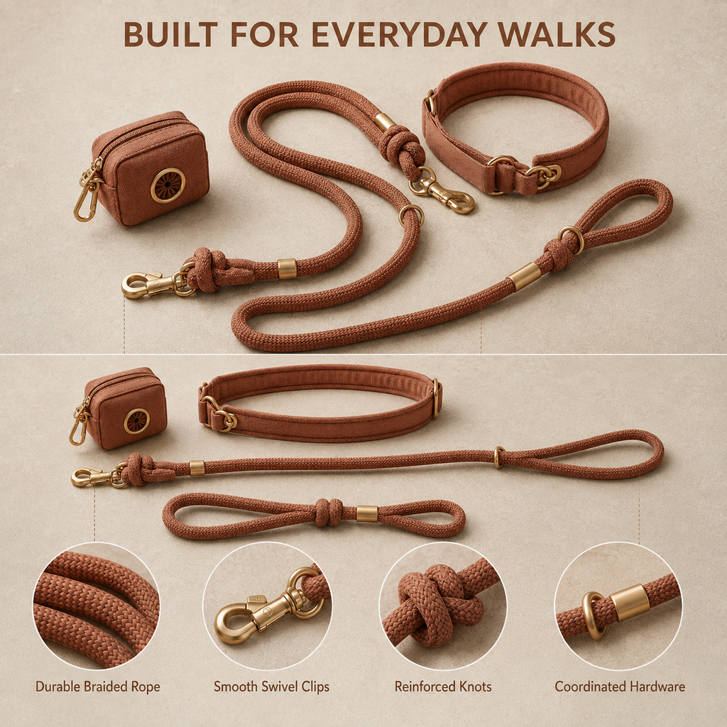 Nuzzellepets™ TerraLoop Convertible Rope Leash Set