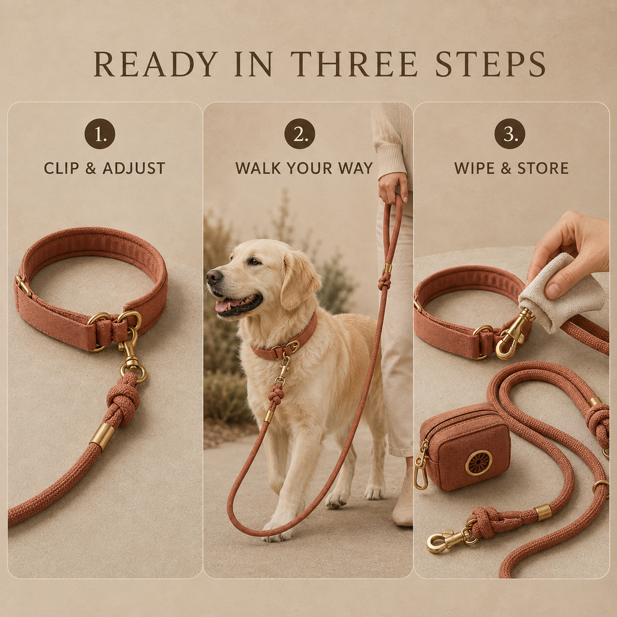 Nuzzellepets™ TerraLoop Convertible Rope Leash Set