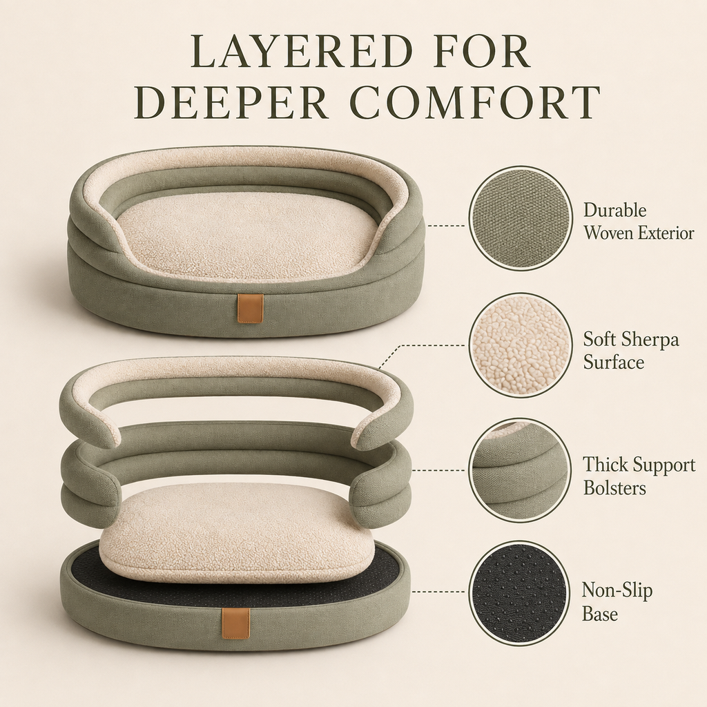 Nuzzellepets™ MeadowCloud Orthopedic Dog Bed