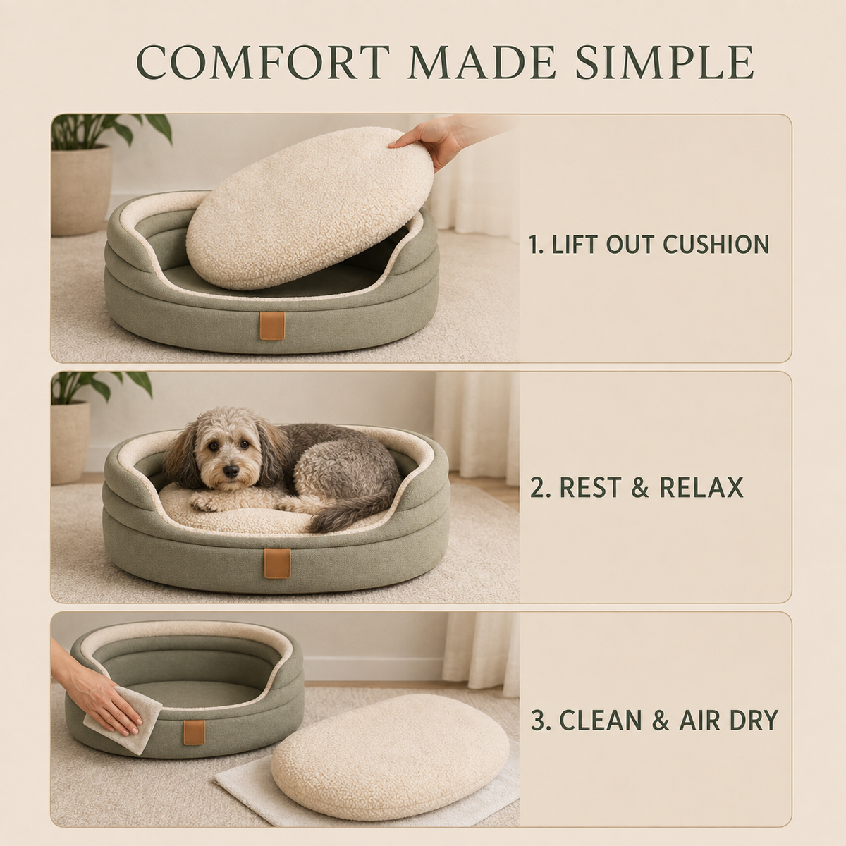 Nuzzellepets™ MeadowCloud Orthopedic Dog Bed