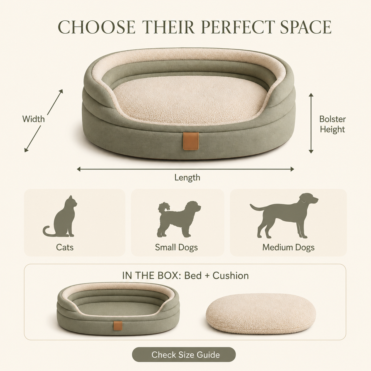 Nuzzellepets™ MeadowCloud Orthopedic Dog Bed