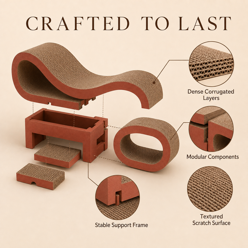 Nuzzellepets™ TerraWave Modular Cat Scratcher Lounge
